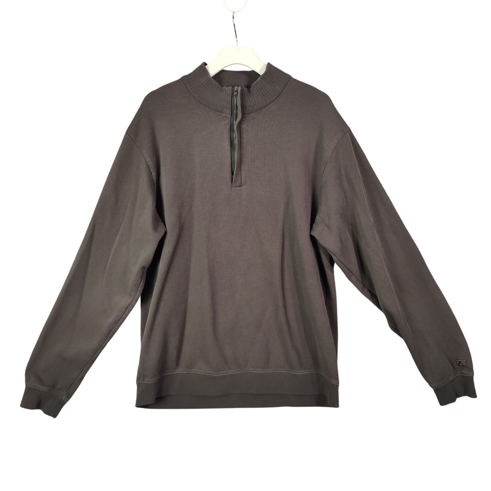 Cutter & Buck Half-Zip Pullover Mock Neck Ribbed Sweatshirt Golf Mens Size XL‎